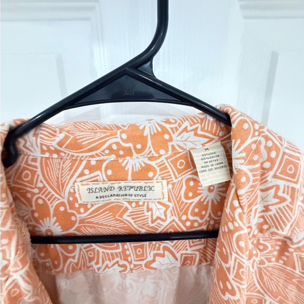 Island Republic Coral and White Patterned Shirt